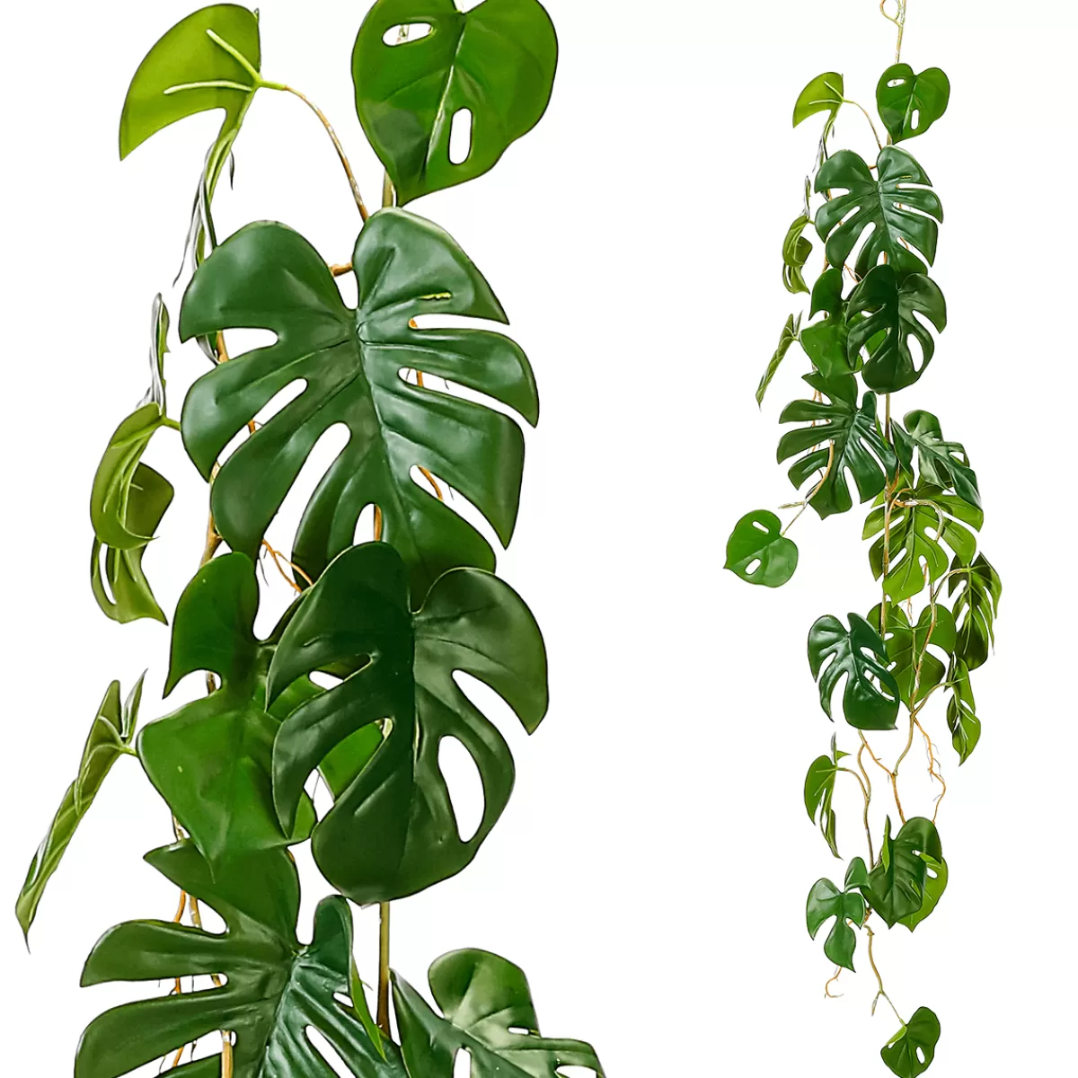 New DecoWoerner Künstliche Philodendron-Girlande grün