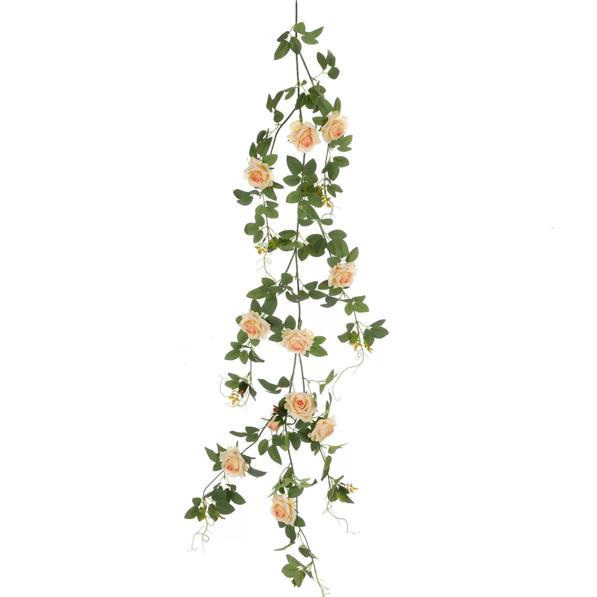 Discount DecoWoerner Künstliche Rosenranke Apricot 125 Cm Mit Haken orange