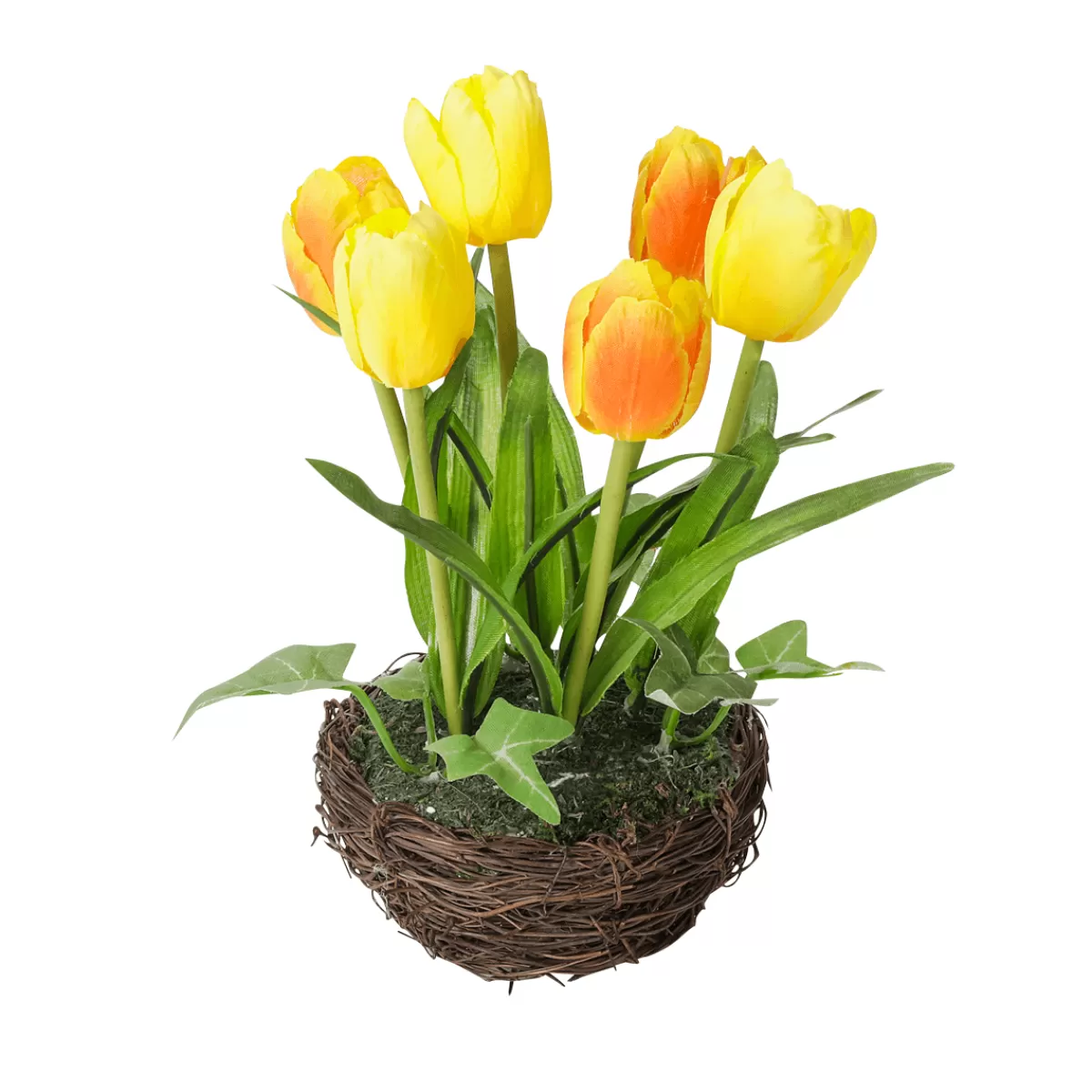 Sale DecoWoerner Künstliche Tulpen Im Korb Gelb, 20 Cm orange