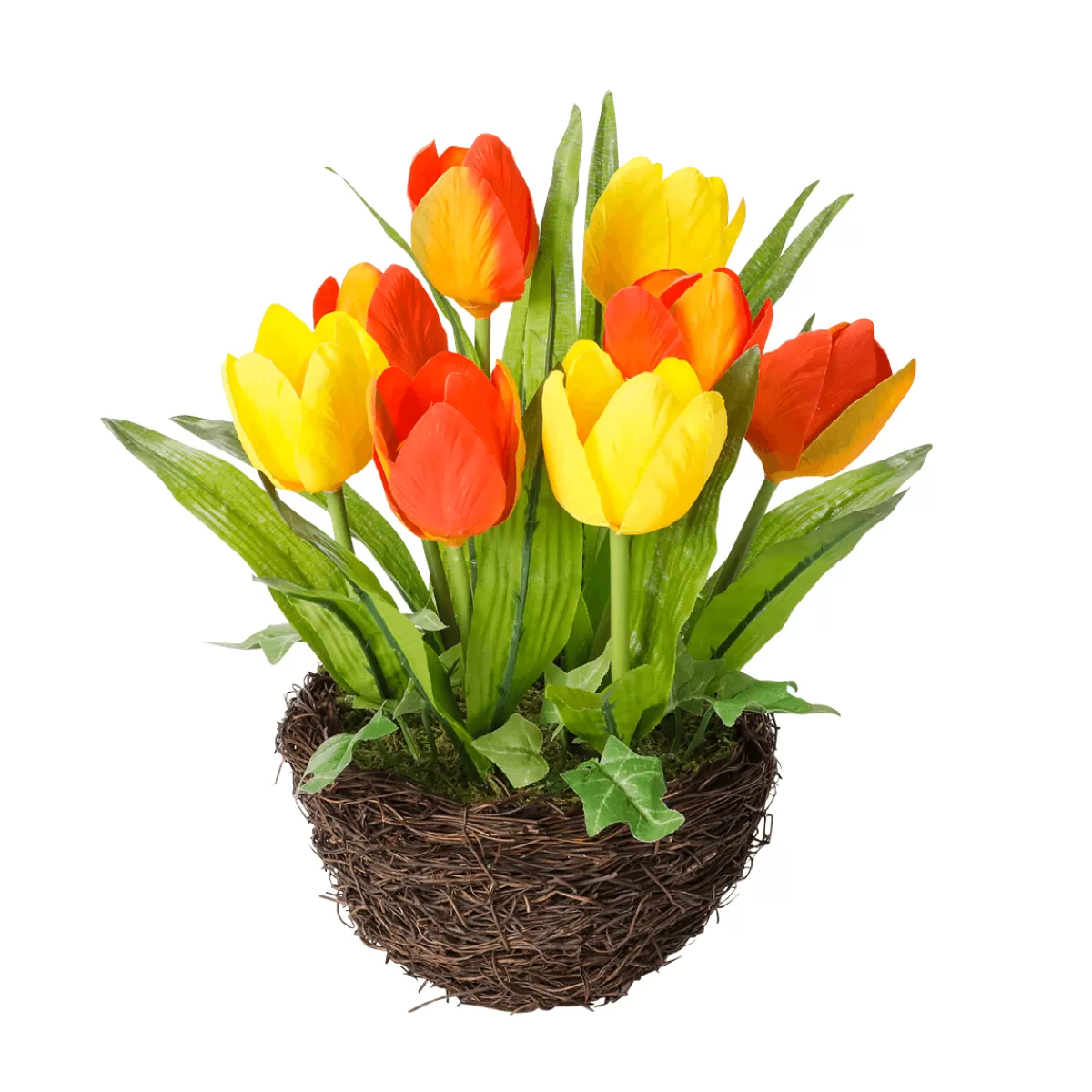 Sale DecoWoerner Künstliche Tulpen Im Korb , 25 Cm orange