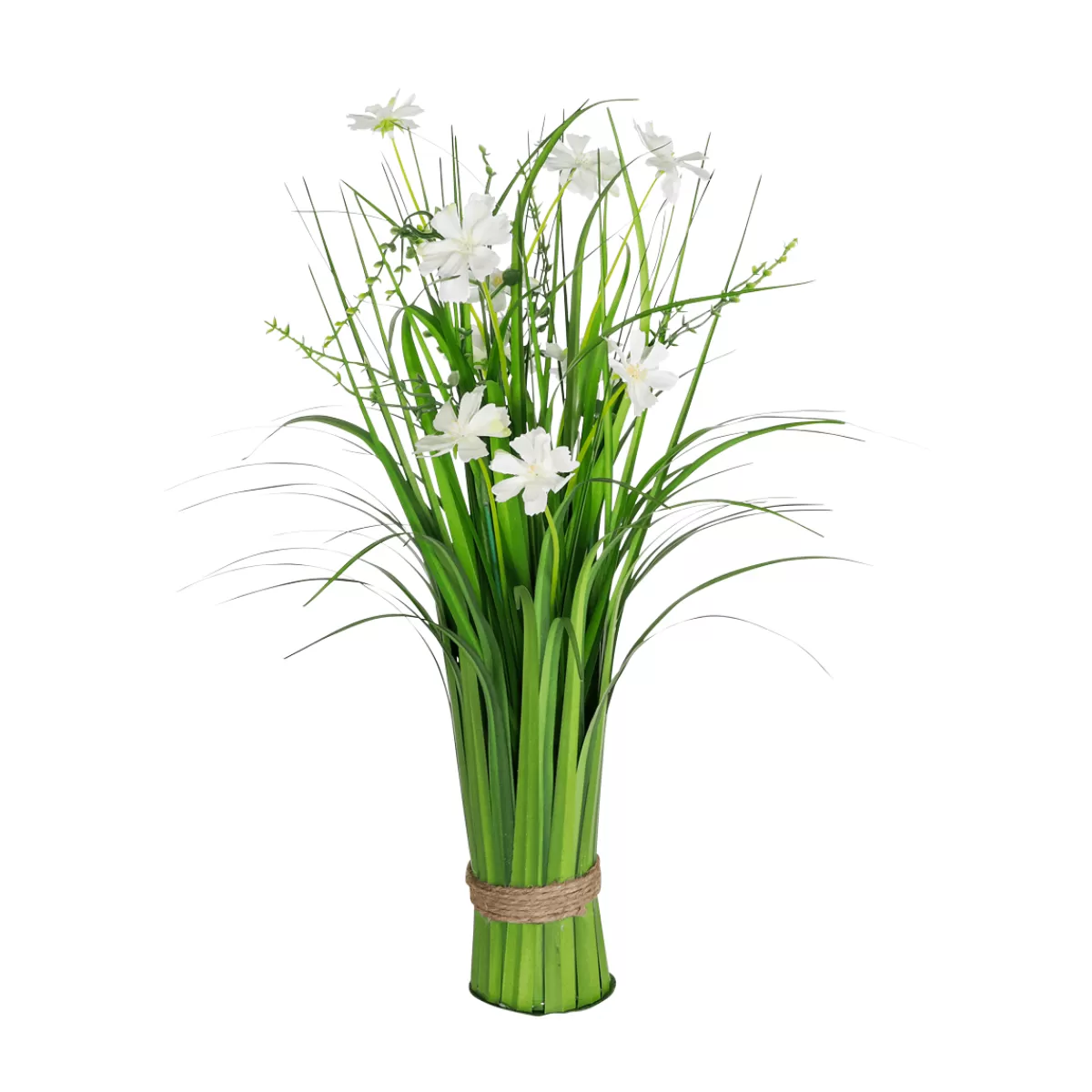 Cheap DecoWoerner Künstlicher Dekogras Mit en Blüten 48 Cm weiß