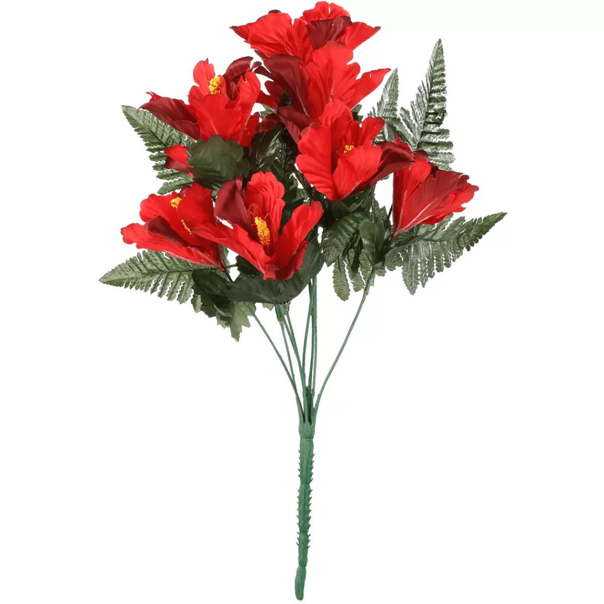 Discount DecoWoerner Künstlicher Hibiskus-Blumenstrauß, 46 Cm rot