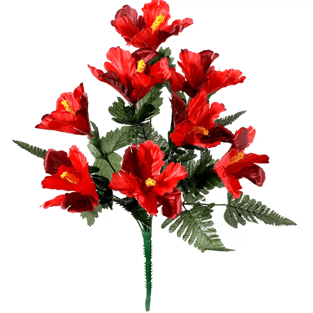 Discount DecoWoerner Künstlicher Hibiskus-Blumenstrauß, 46 Cm rot