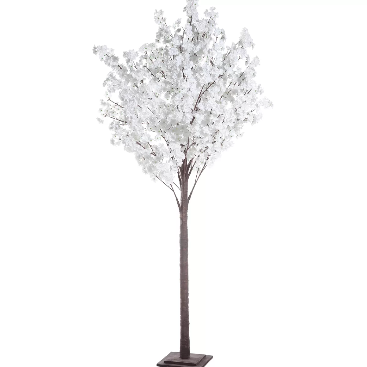 Discount DecoWoerner Künstlicher Kirschblüten-Baum, 240 Cm, weiß