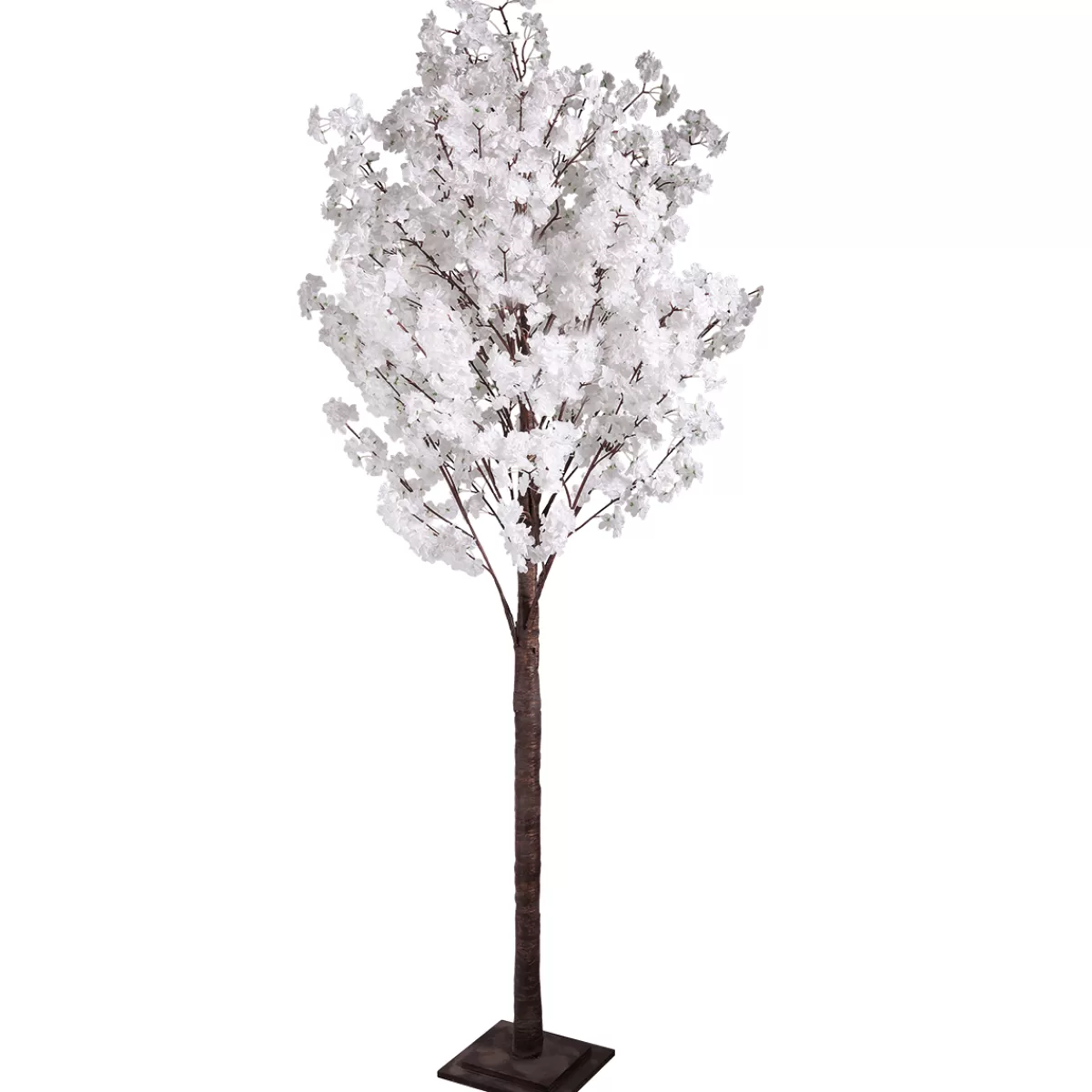 Discount DecoWoerner Künstlicher Kirschblüten-Baum, 240 Cm, weiß