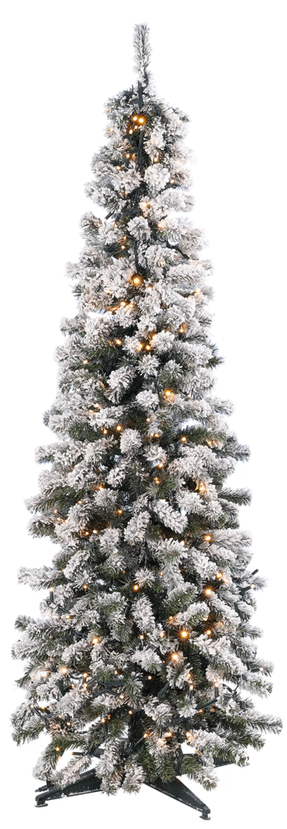 Discount DecoWoerner Künstlicher, Schmaler Tannebaum, Beschneit Mit LED 150 Cm weiß