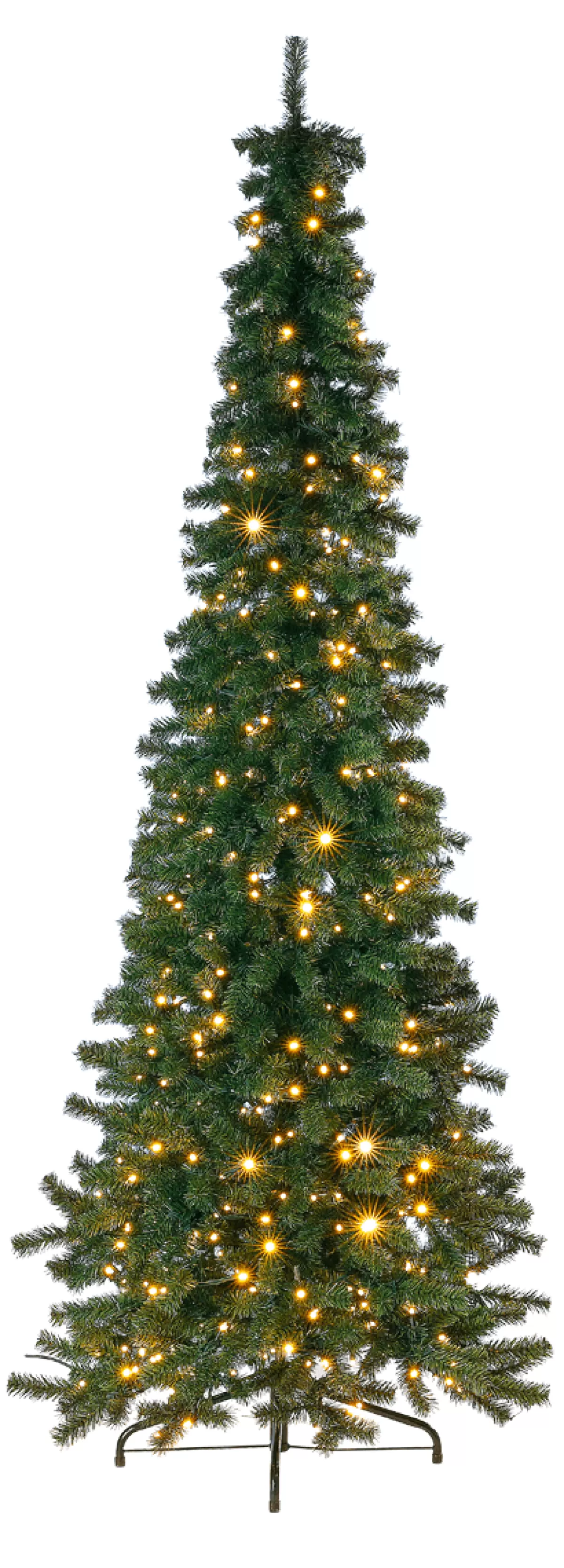 Store DecoWoerner Künstlicher, Schmaler Tannebaum Mit LED 150 Cm grün