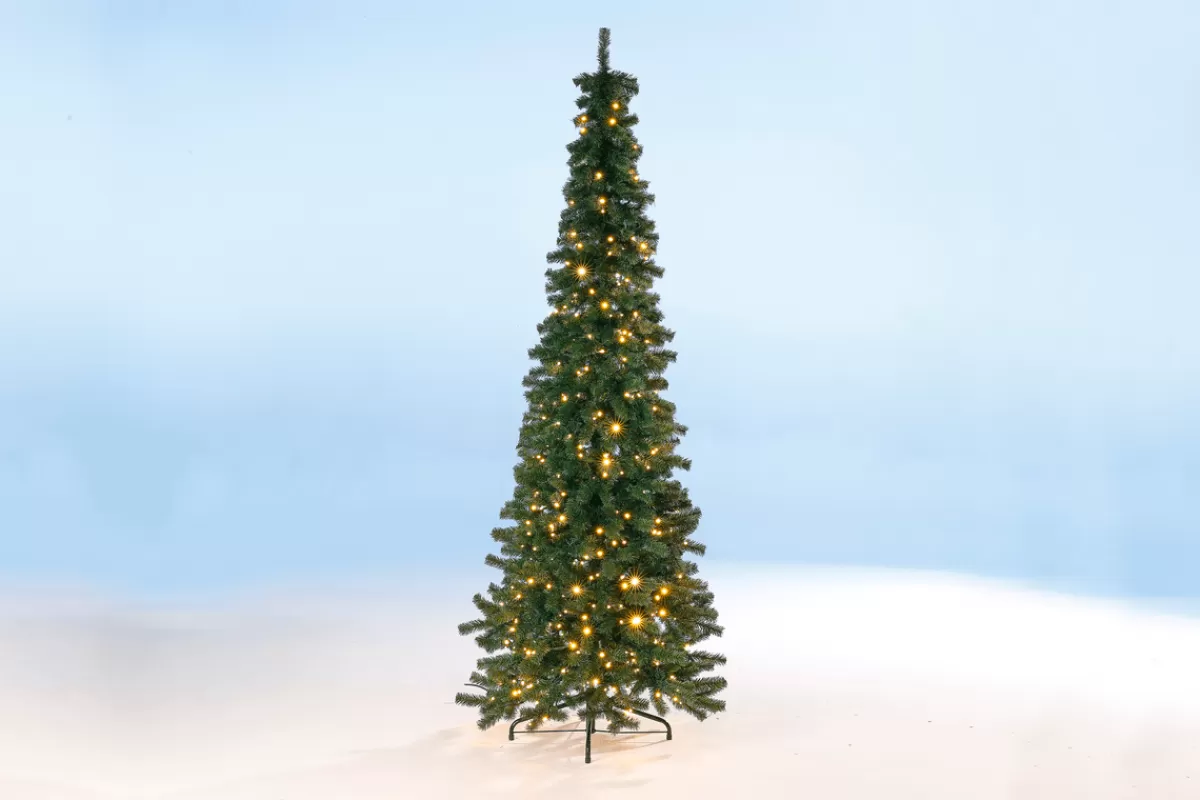 Online DecoWoerner Künstlicher, Schmaler Tannenbaum Mit LED 240 Cm grün