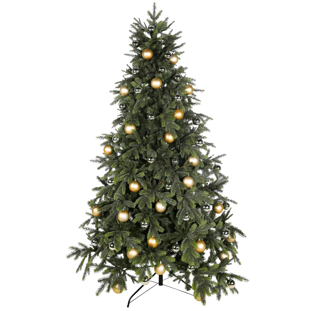 Cheap DecoWoerner Künstlicher Weihnachtsbaum 210 Cm Mit enen Kugeln, Zum Selber Schmücken gold