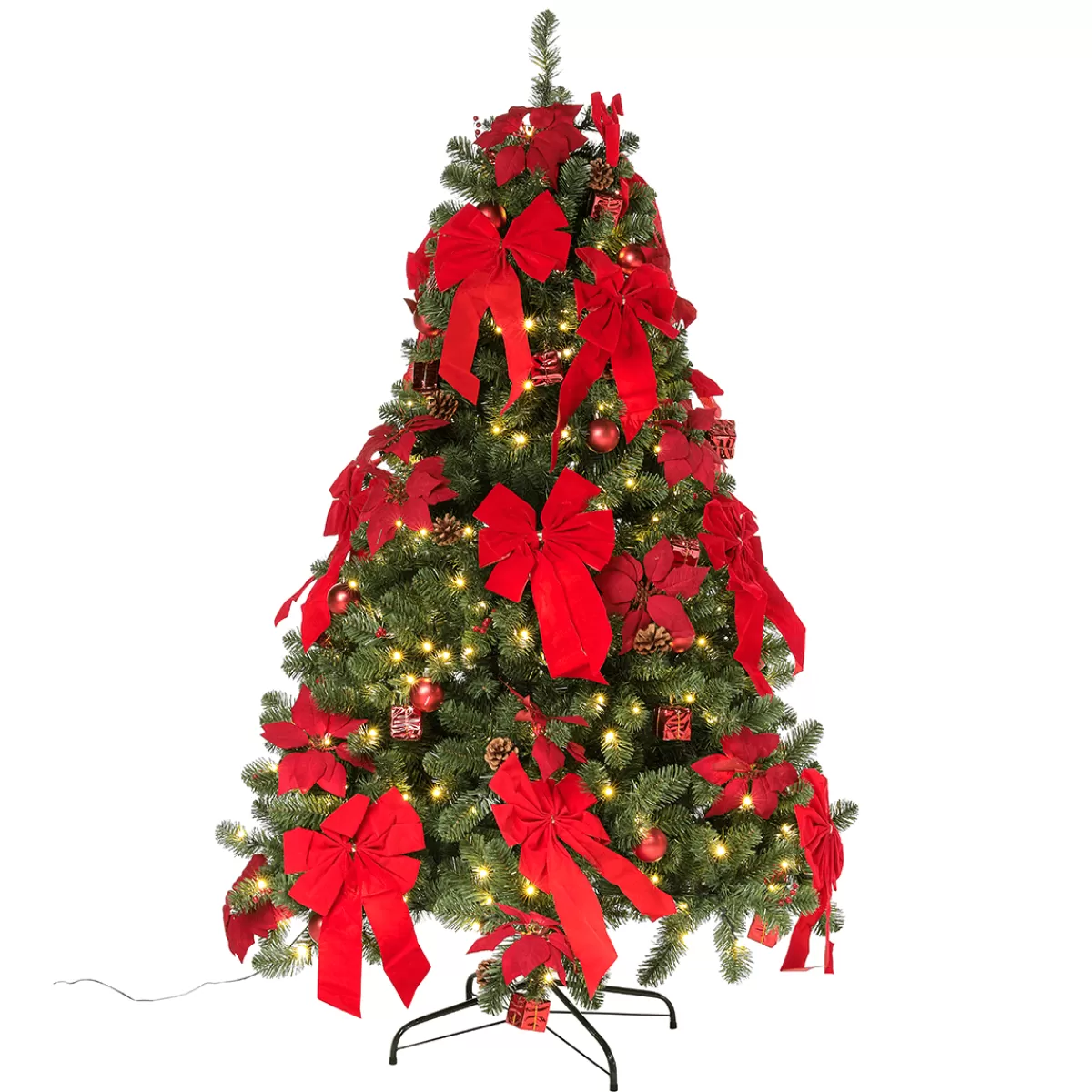 Cheap DecoWoerner Künstlicher Weihnachtsbaum Geschmückt Mit LED, 210 Cm rot