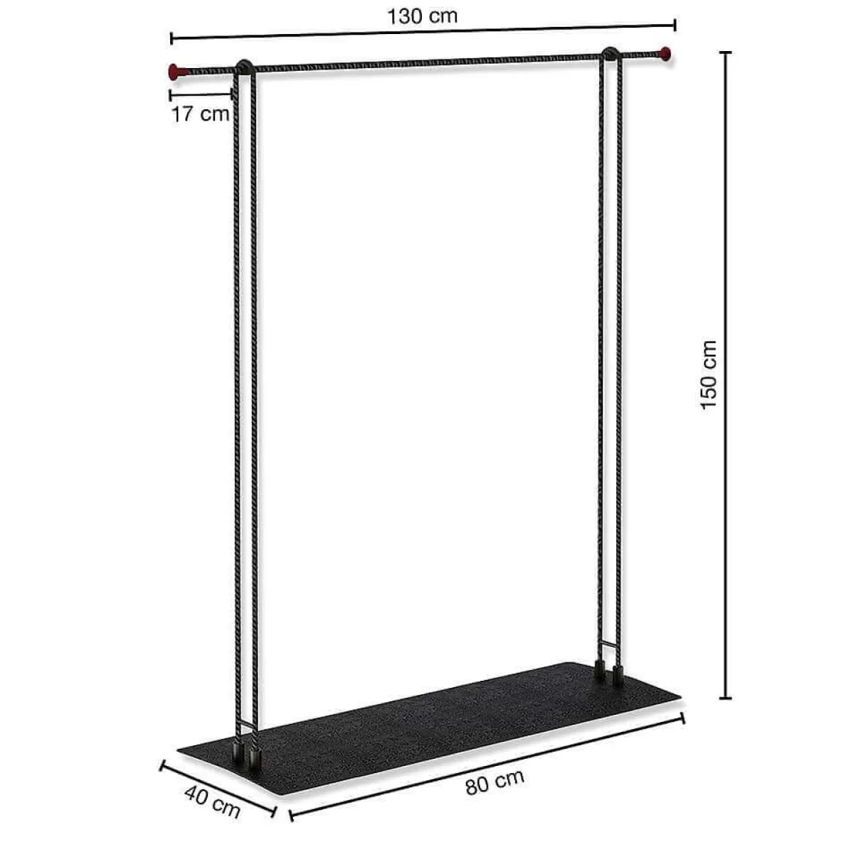 Store DecoWoerner Konfektionsständer LOFT, 130 X 150 Cm Hoch schwarz