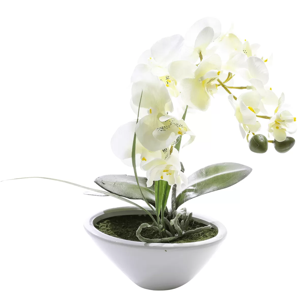 Outlet DecoWoerner Kunstpflanze Orchidee Im Topf , 28 Cm weiß