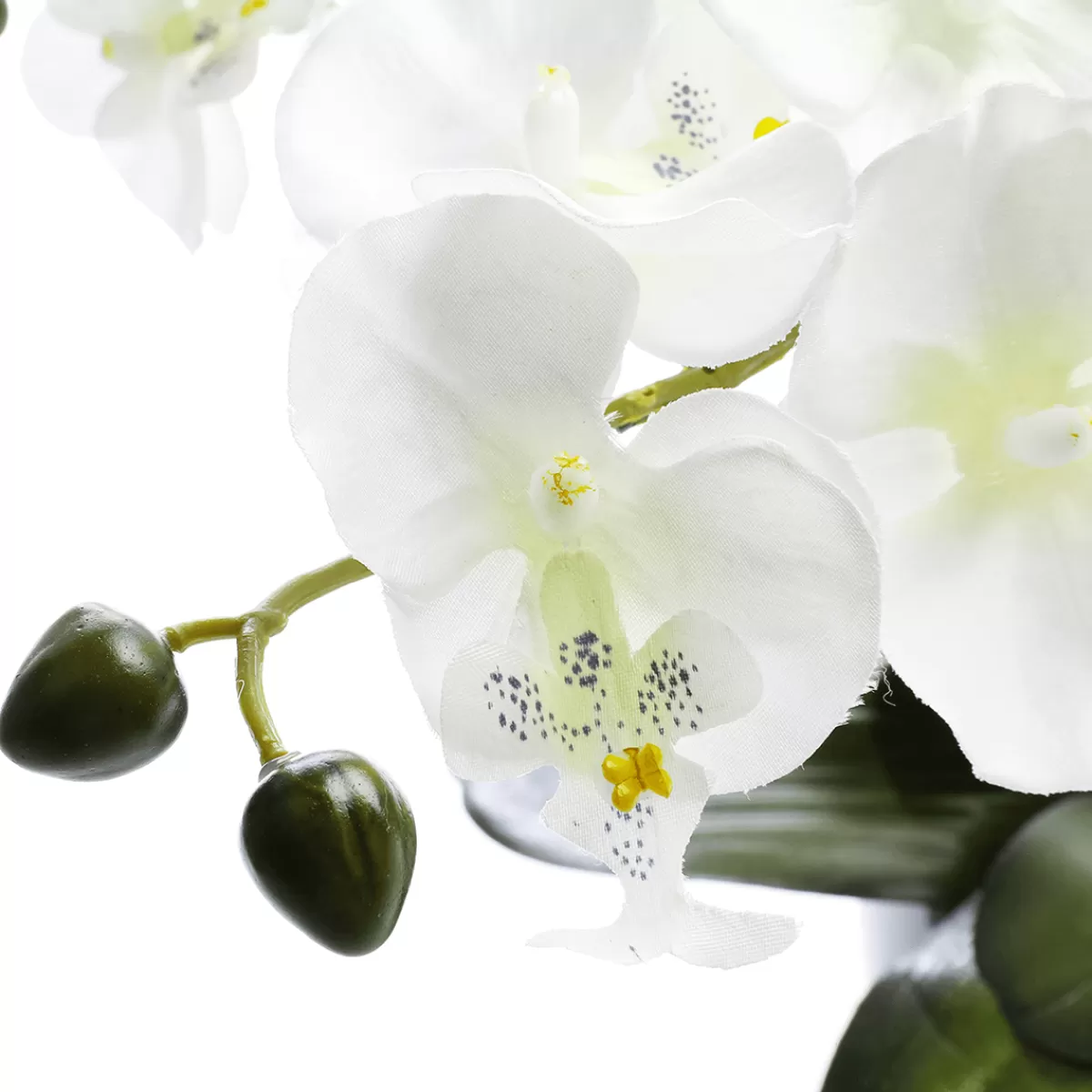 Outlet DecoWoerner Kunstpflanze Orchidee Im Topf , 28 Cm weiß