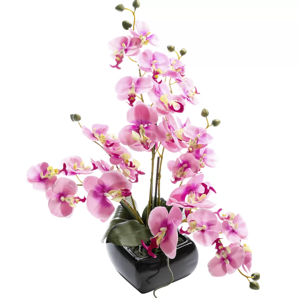 Discount DecoWoerner Kunstpflanze Orchidee In Schale , 40 Cm rosa