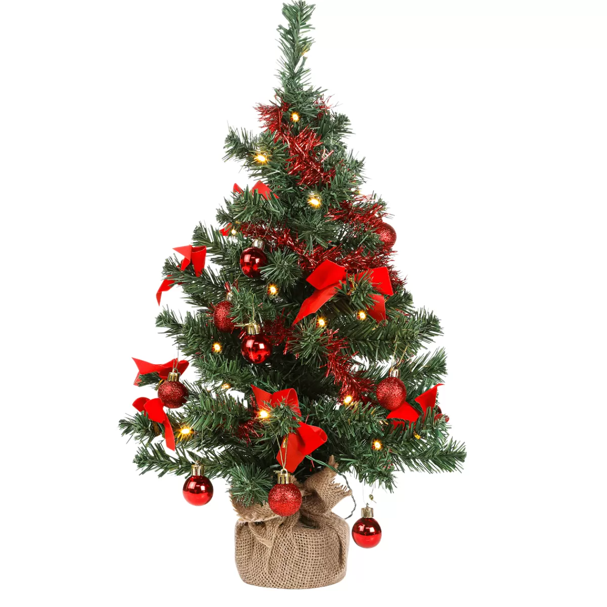 Best DecoWoerner LED Deko Tannenbaum Im Jutesäckchen 60 Cm grün