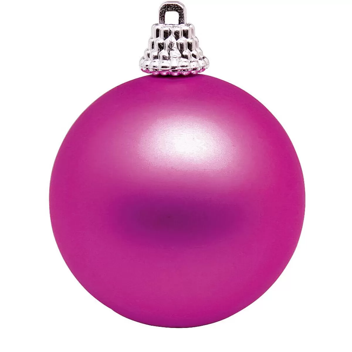 New DecoWoerner Matte, Pinke Weihnachtskugeln Aus Plastik, 6 Cm Ø – 24 Stück rosa