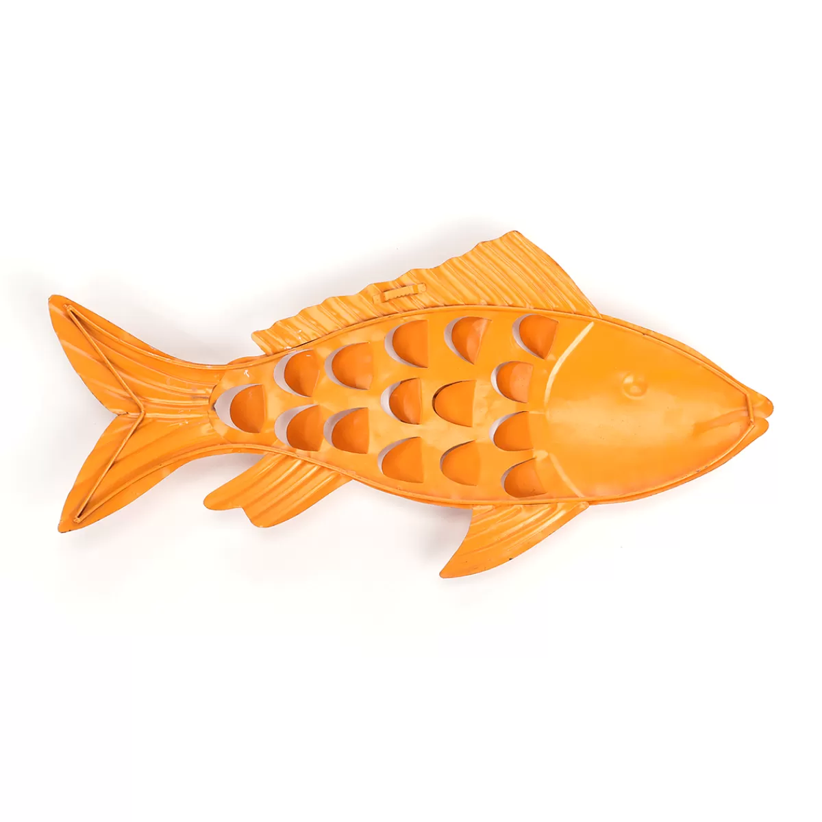 Best DecoWoerner Metall Fisch-Wand-Dekoration Mit Rost-Stellen 71 Cm orange