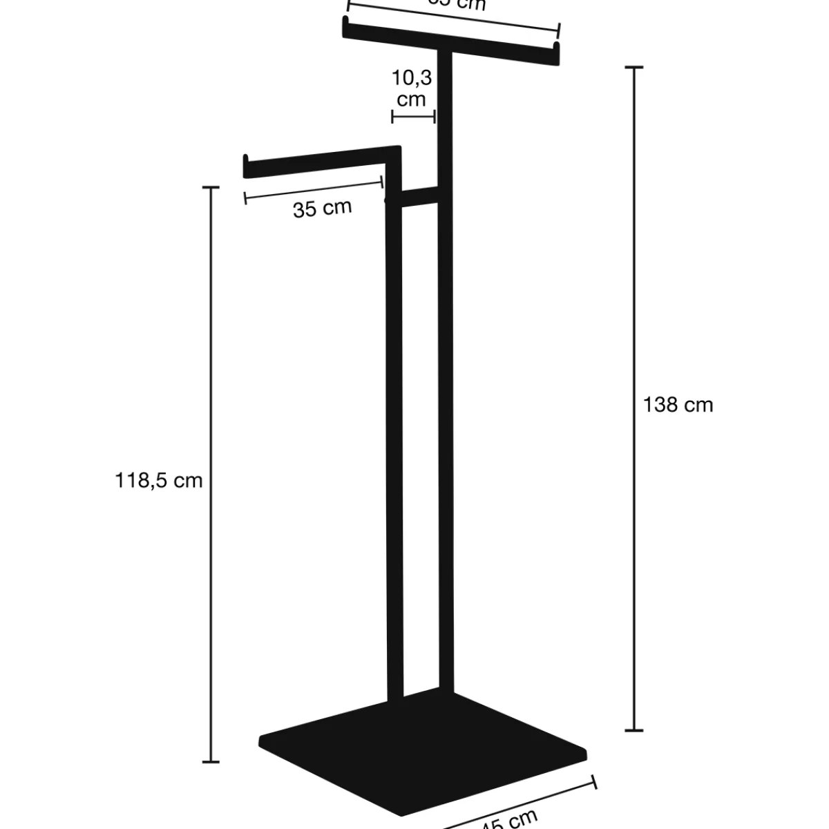 Discount DecoWoerner Metall-Kleiderständer NOVUS, 2-armig, 138 Cm schwarz