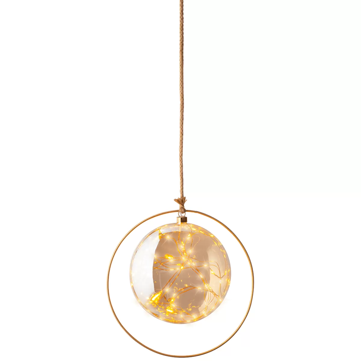 New DecoWoerner Micro LED Kugel 26 Cm gold