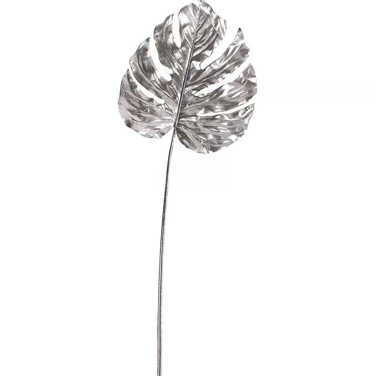 Best Sale DecoWoerner Monstera-Kunstblätter 37 Cm 5 Stück silber