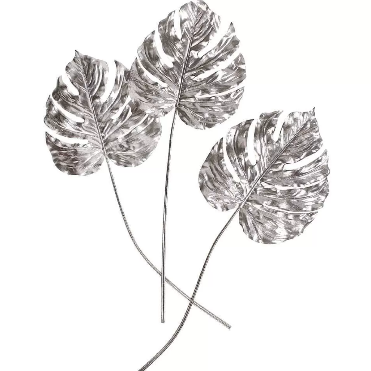 Discount DecoWoerner Monstera-Kunstblätter 70 Cm 3 Stück silber