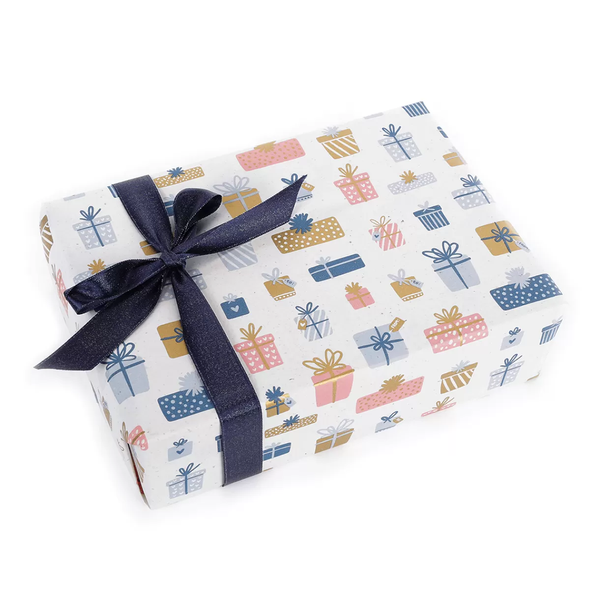 Clearance DecoWoerner Nachhaltiges Kraftpapier Aus Zuckerrüben Mit Rosa, Blauen & Goldenen Geschenken – 50 M Geschenkpapier-Rolle mehrfarbig