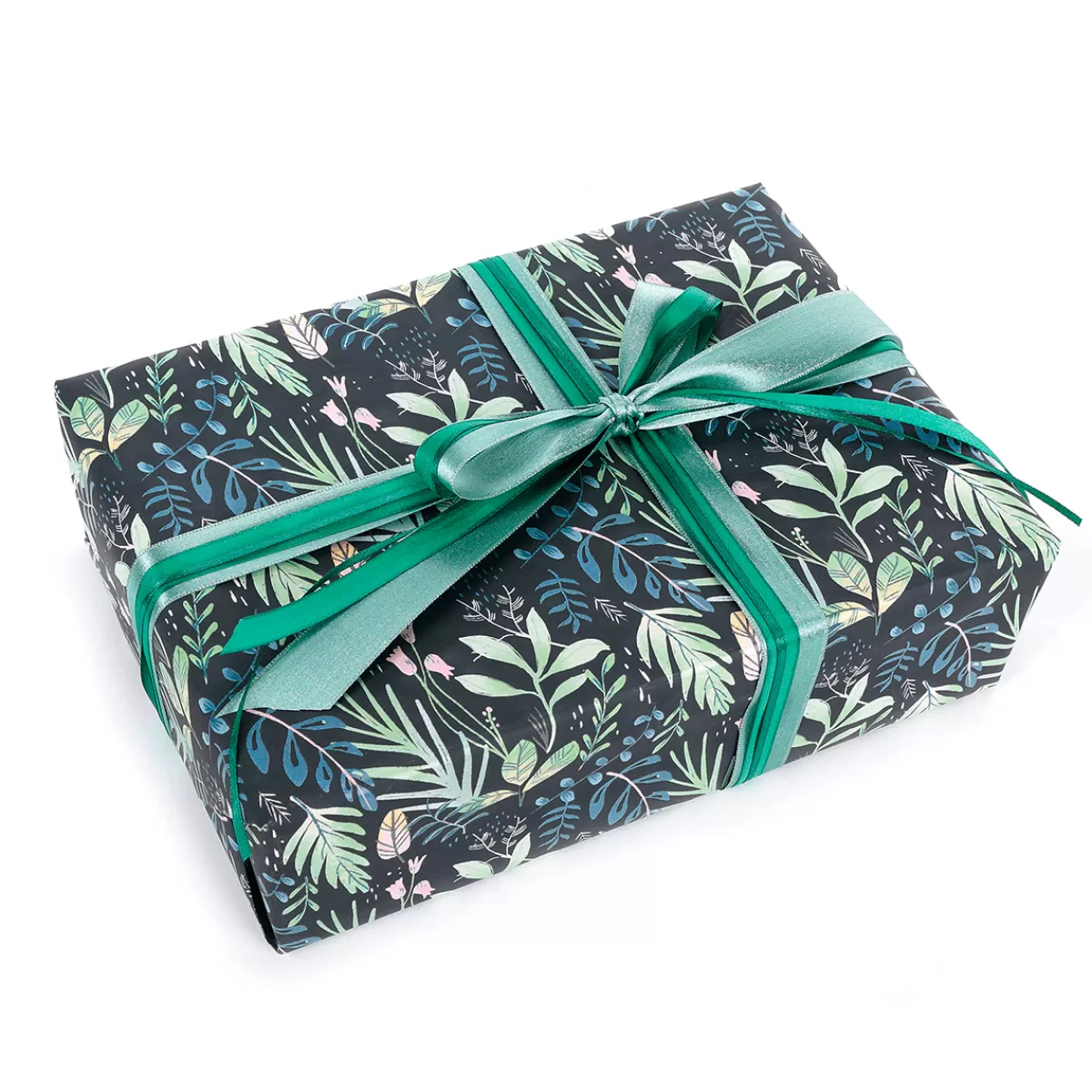 Clearance DecoWoerner Nachhaltiges, es Geschenkpapier Mit Blättern In Grün, Petrol Und Rosa – 50 M Geschenkpapier-Rolle schwarz