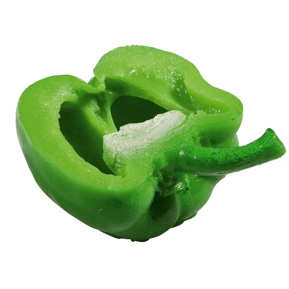 Clearance DecoWoerner Paprika Hälfte Lebensmittel-Attrappe, 6,5 Cm grün