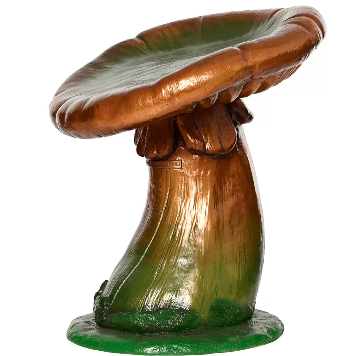 New DecoWoerner Pilz Hocker Fiberglas-Skulptur 54 Cm Grüngold mehrfarbig