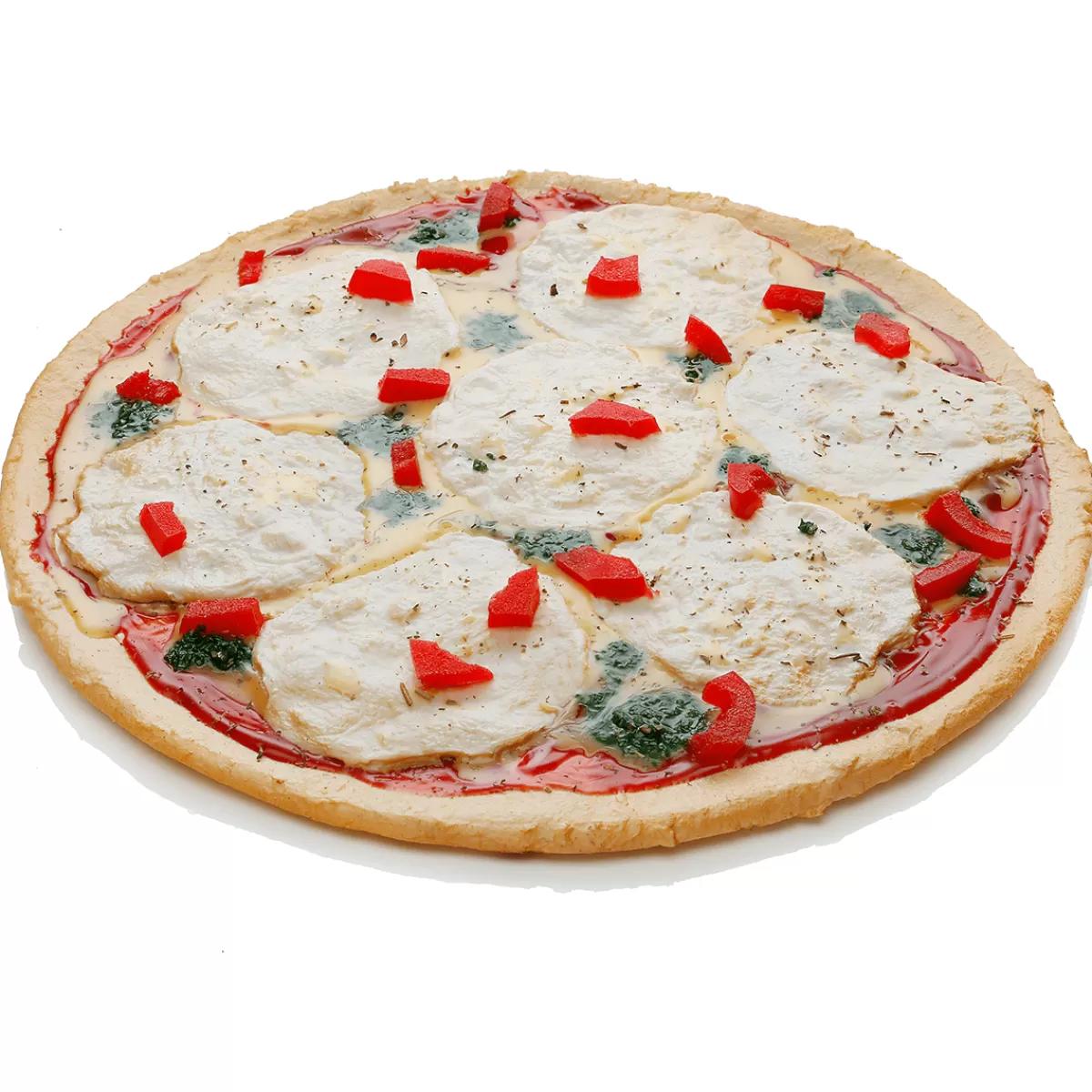 Fashion DecoWoerner Pizza Mozzarella Mit Pesto Lebensmittel-Attrappe 25 Cm Ø rot