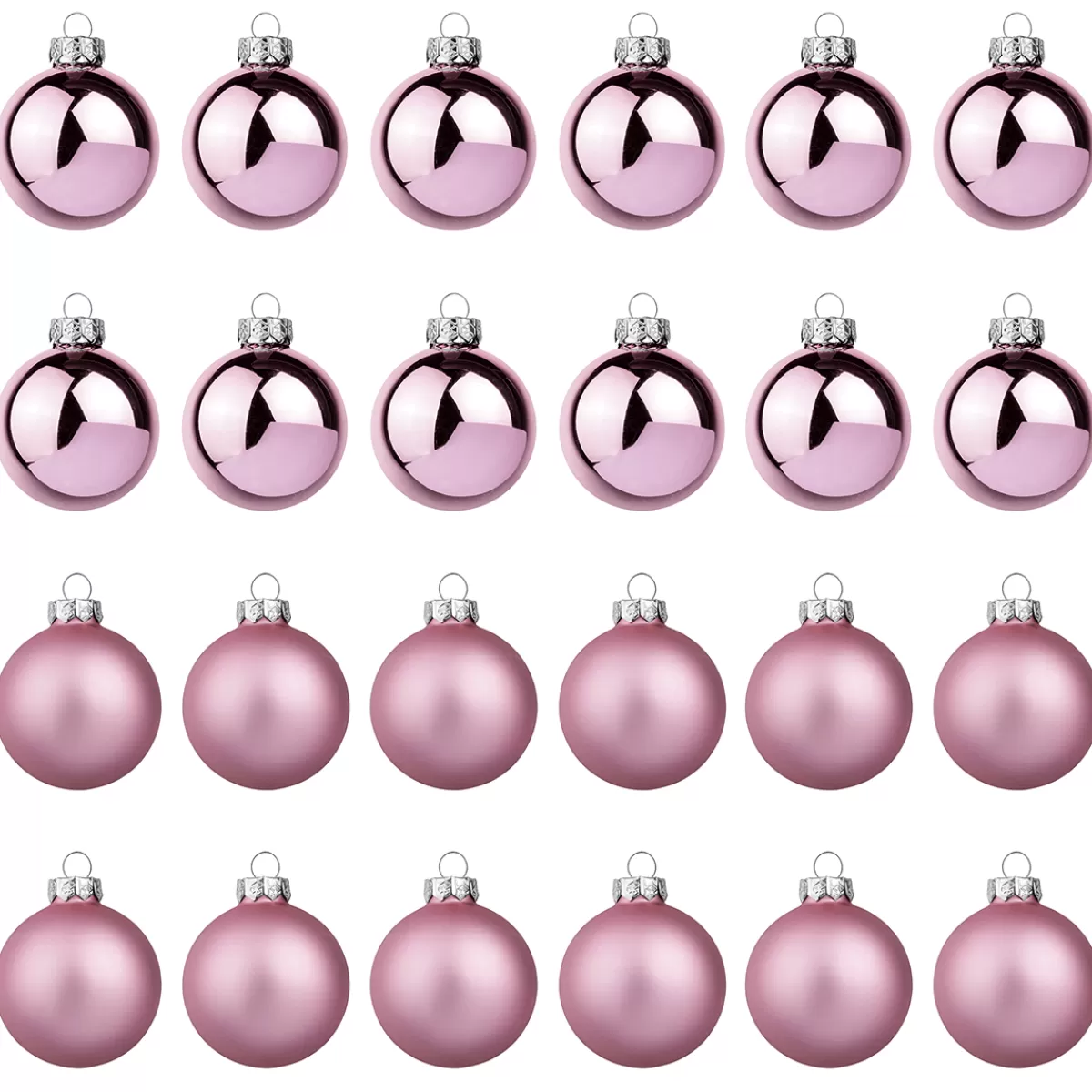 Store DecoWoerner Puder Weihnachtskugeln Aus Glas 6 Cm Ø – 24 Stück rosa