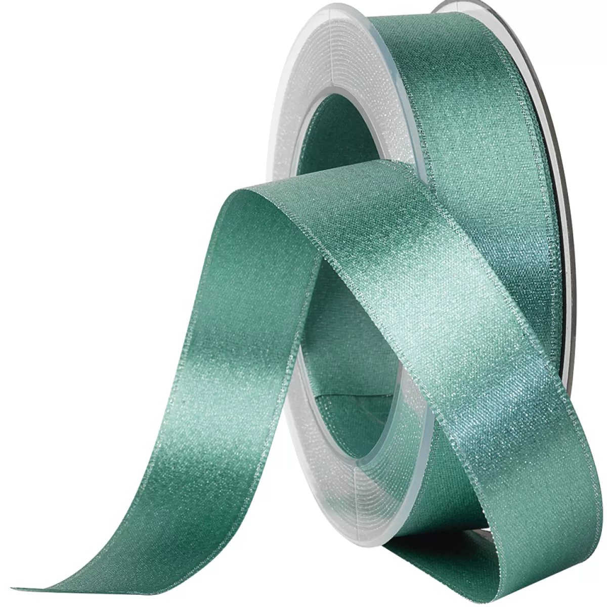 Outlet DecoWoerner Satinband Glitter, 25 Mm, 20 M, Mint grün