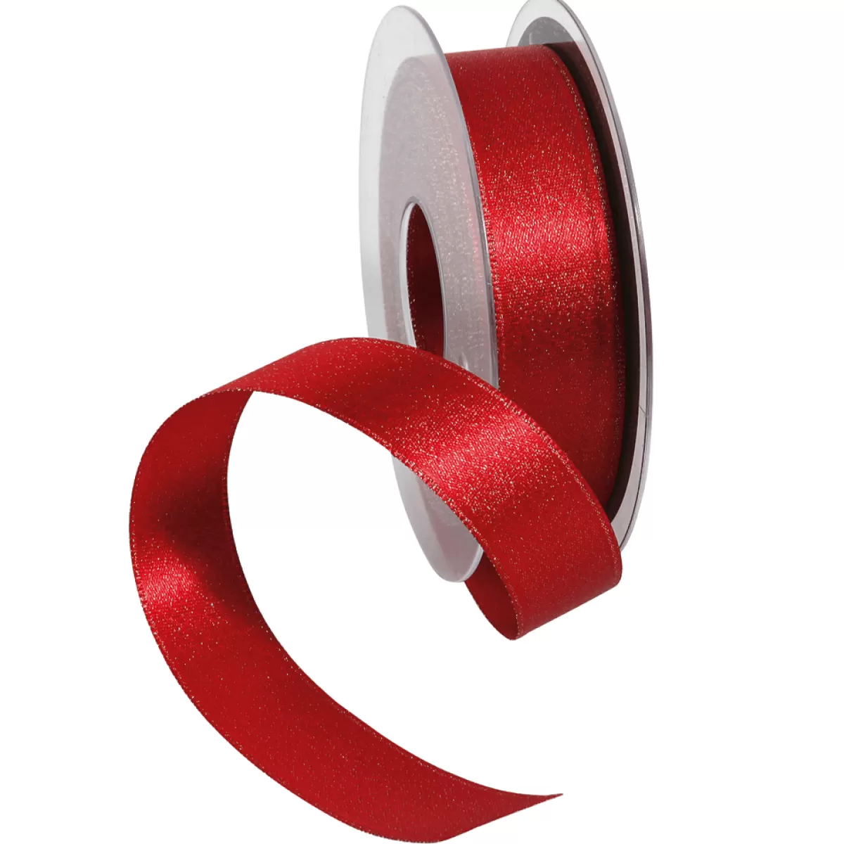 Sale DecoWoerner Satinband Glitter, 25 Mm, 20 M, rot