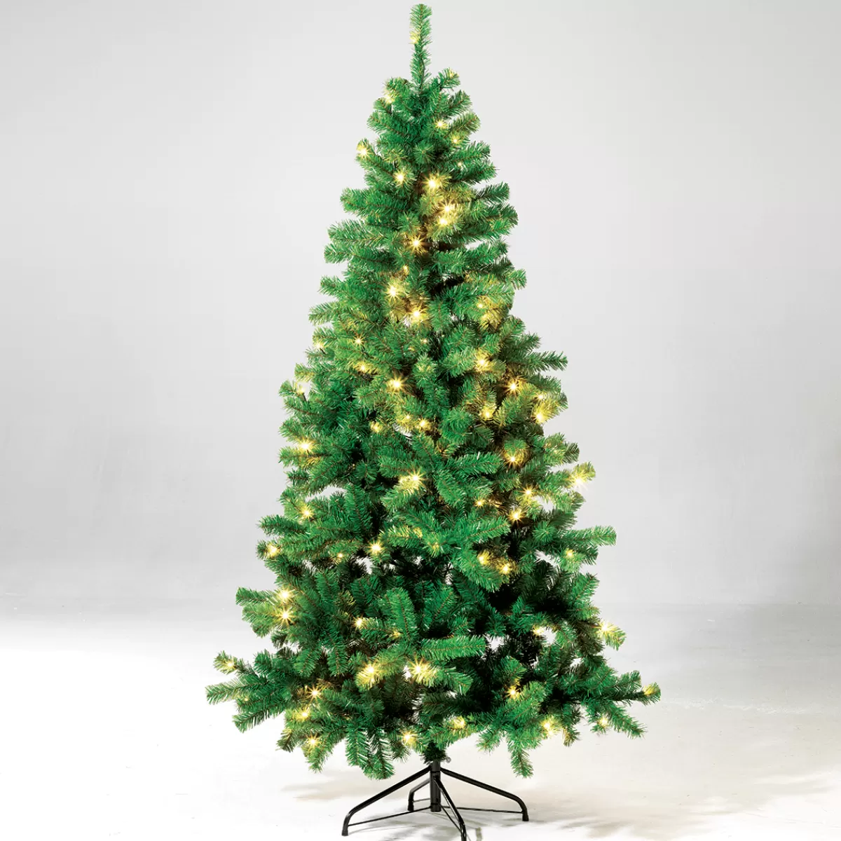 Best DecoWoerner Schmaler, Künstlicher Weihnachtsbaum Mit LED 150 Cm grün