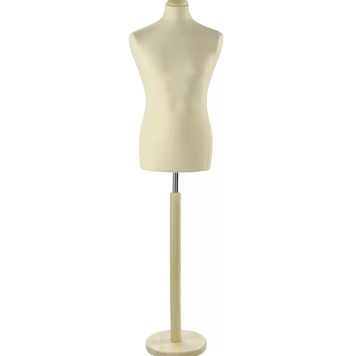 Flash Sale DecoWoerner Schneiderpuppe Männlich, Büste 78 Cm, Ecru/eiche Hell Beige