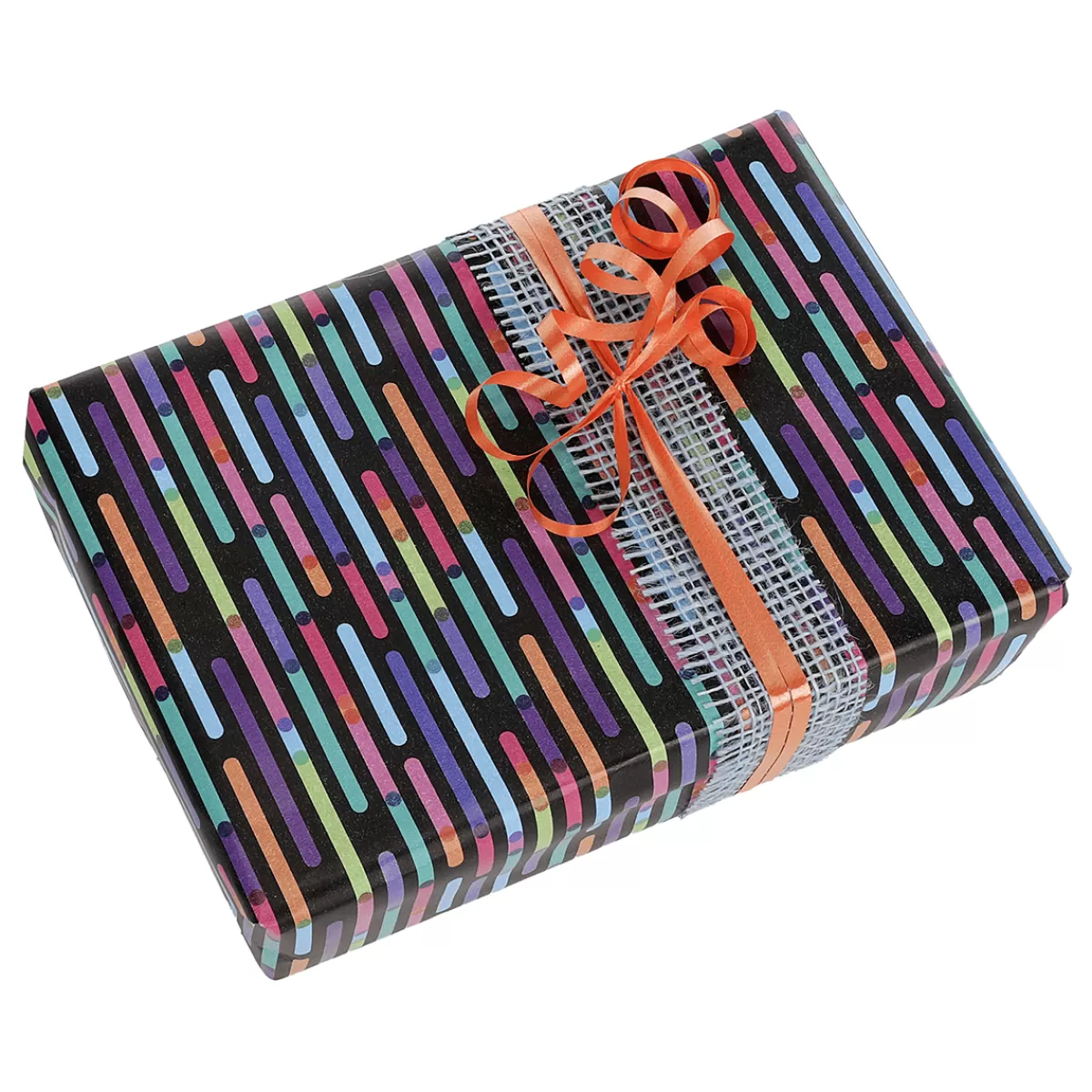 Cheap DecoWoerner es Geschenkpapier Bunt Gestreift, 50 Cm, 50 M schwarz