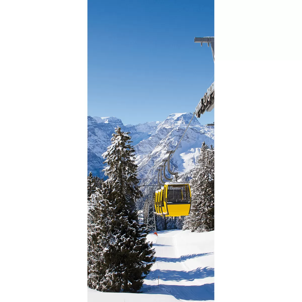 New DecoWoerner Schwer Entflammbarer Stoffbanner "e Seilbahn" Aus Fahnenstoff 75 X 180 Cm gelb