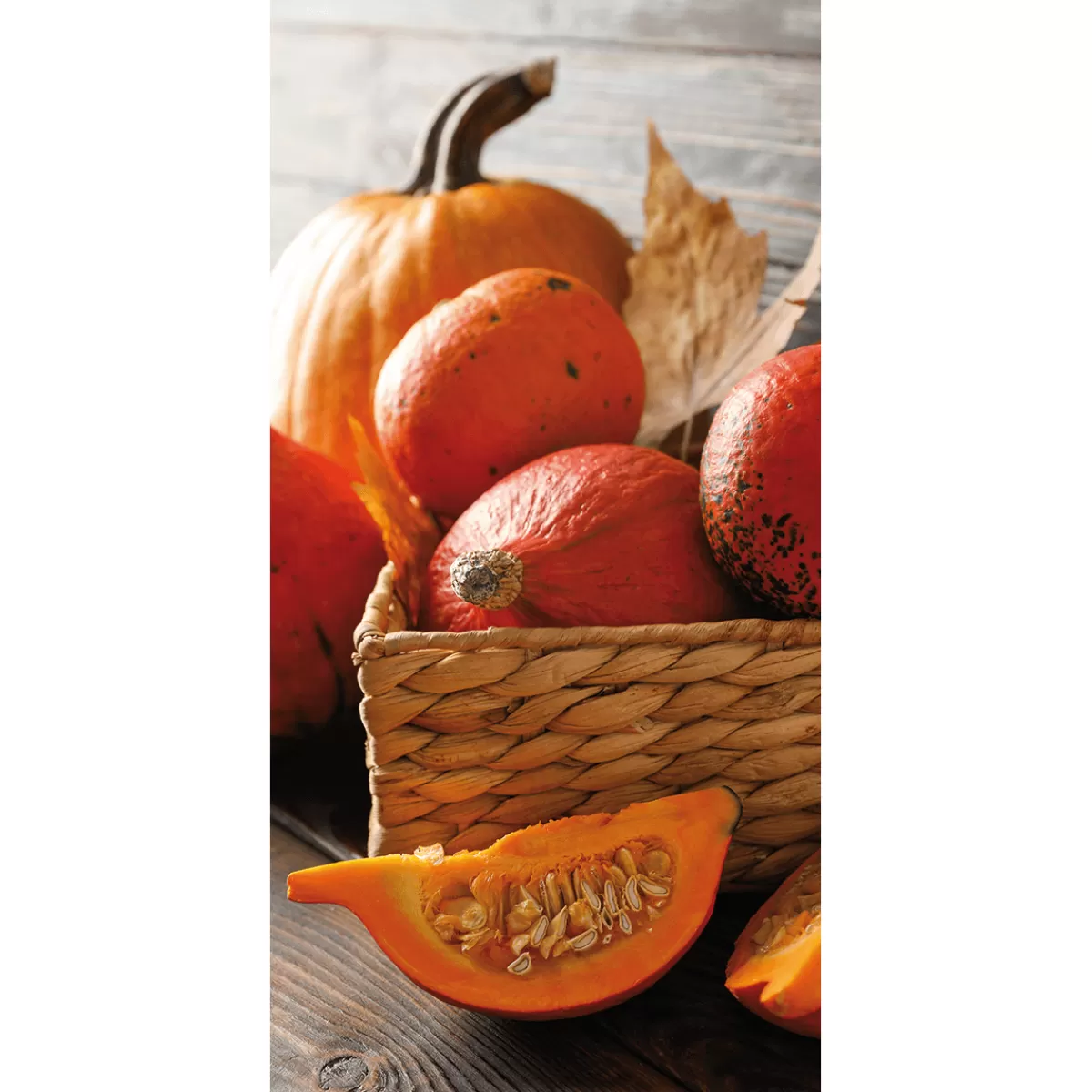 Flash Sale DecoWoerner Schwer Entflammbarer Stoffbanner "Kürbisse Im Korb" Aus Fahnenstoff 100 X 200 Cm orange