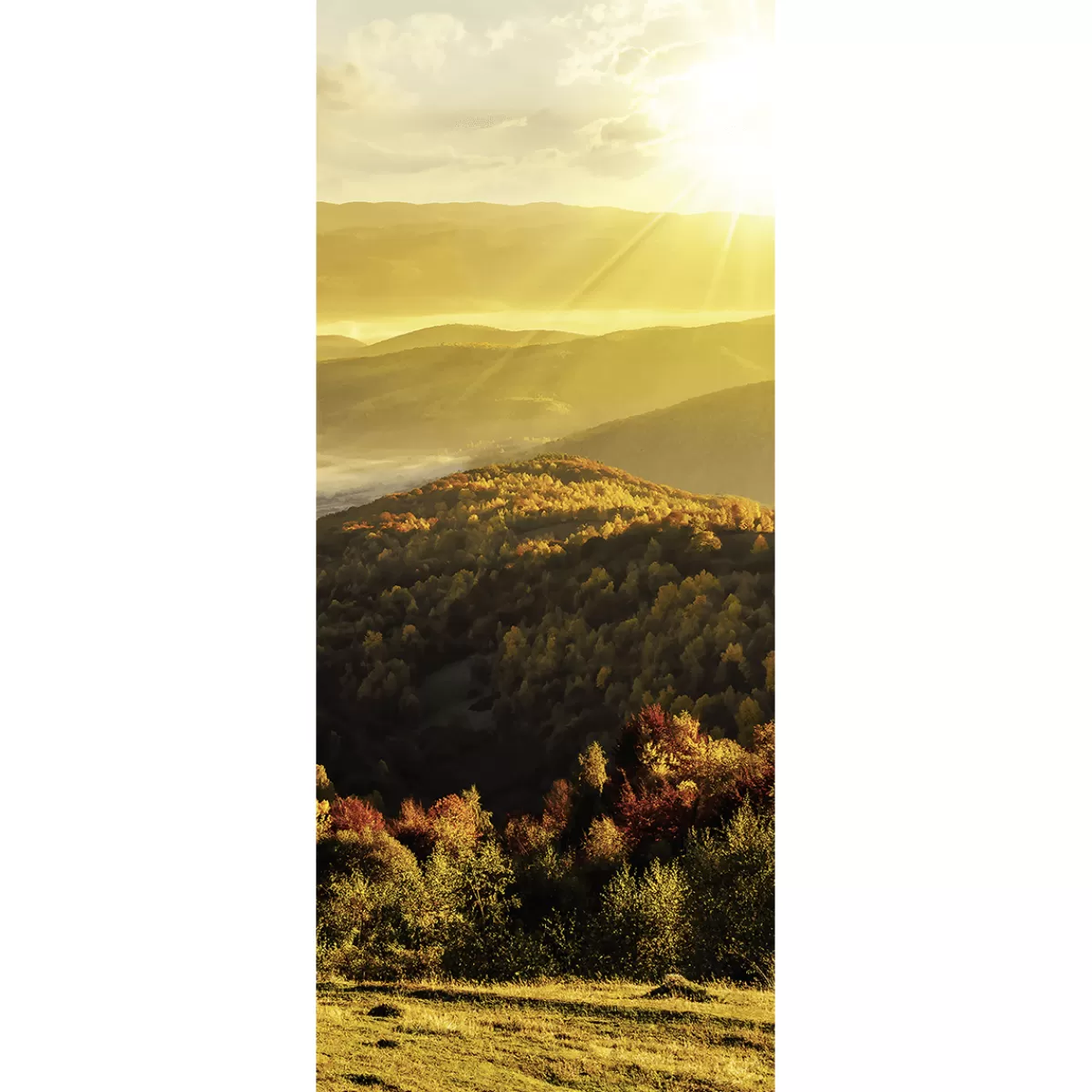 Hot DecoWoerner Schwer Entflammbarer Stoffbanner "Morgen Im Bergland" 75 X 180 Cm