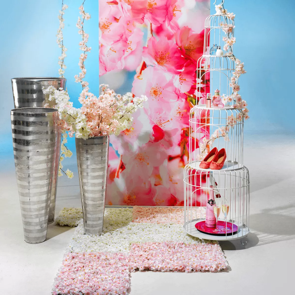 Cheap DecoWoerner Schwer Entflammbarer Stoffbanner " Kirschblüten" Aus Fahnenstoff 100 X 200 Cm rosa