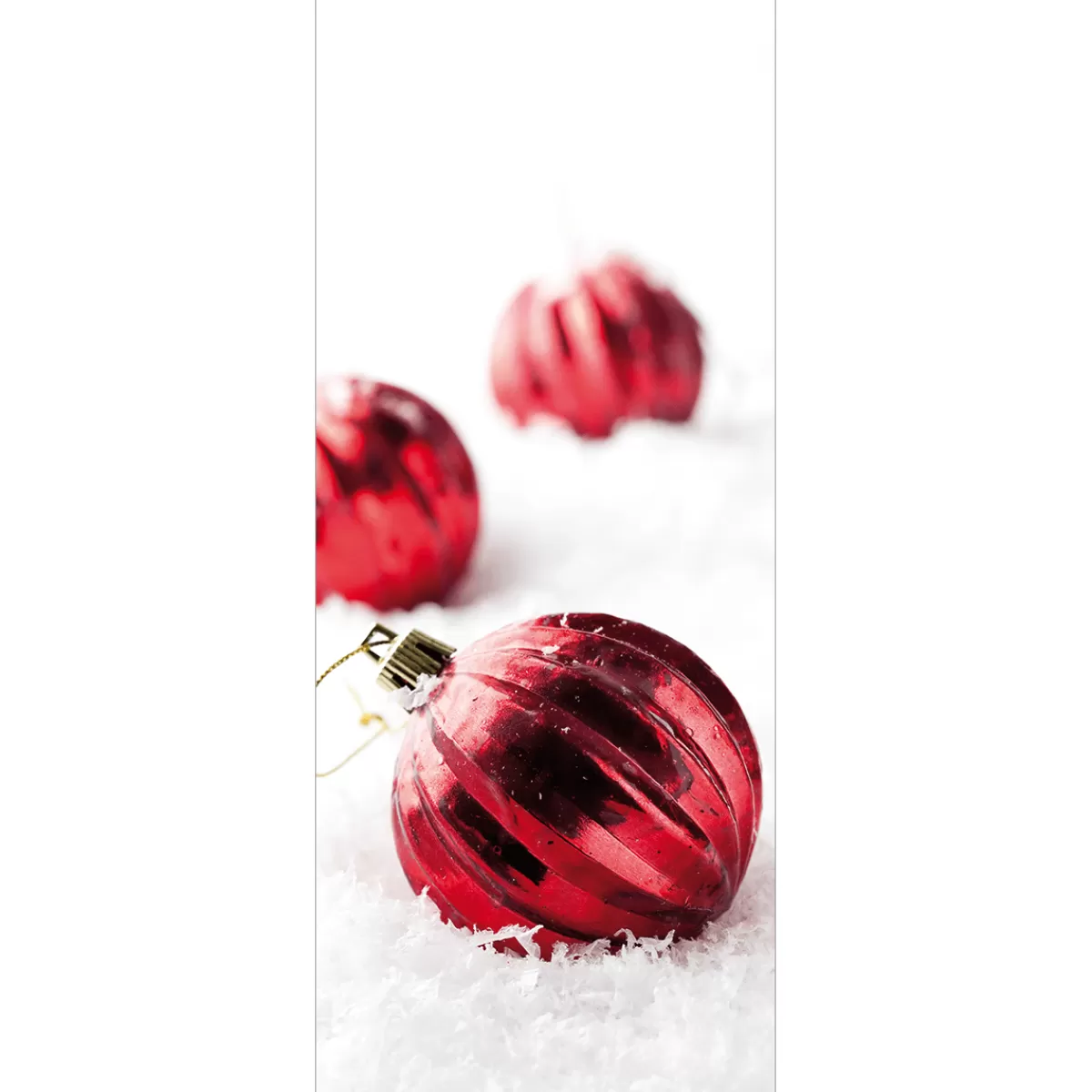 Online DecoWoerner Schwer Entflammbarer Stoffbanner "e Weihnachtskugeln Im Schnee" Aus Fahnenstoff 75 X 180 Cm rot