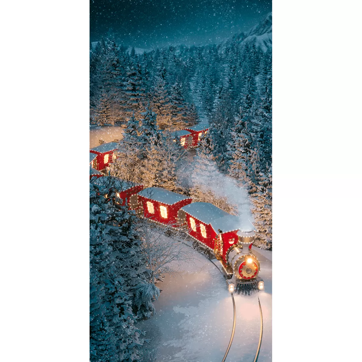 Outlet DecoWoerner Schwer Entflammbarer Stoffbanner "Weihnachtszug" Aus Fahnenstoff 100 X 200 Cm rot