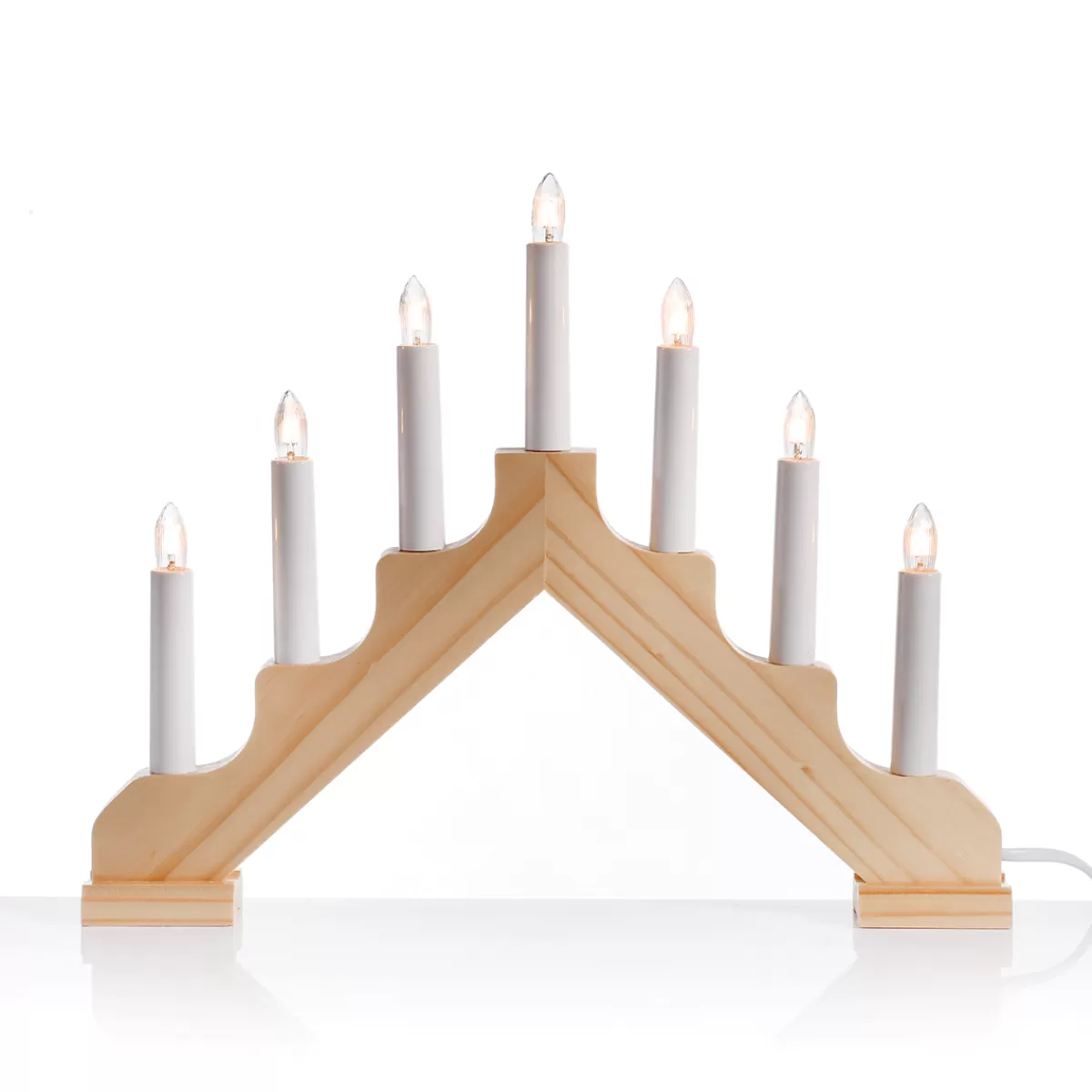 Cheap DecoWoerner Schwibbogen Lichtbogen, 7 Flammig Aus Holz 37 X 4 X 30 Cm (B X T X H) braun