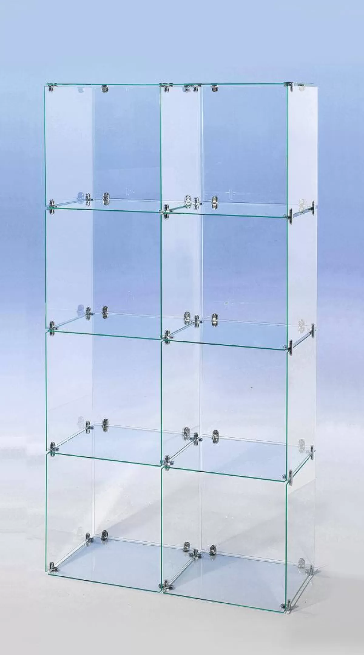 Outlet DecoWoerner Selbstbau-Würfel-Vitrine Aus Glas, Mit Rückwänden 165 Cm Hoch transparent