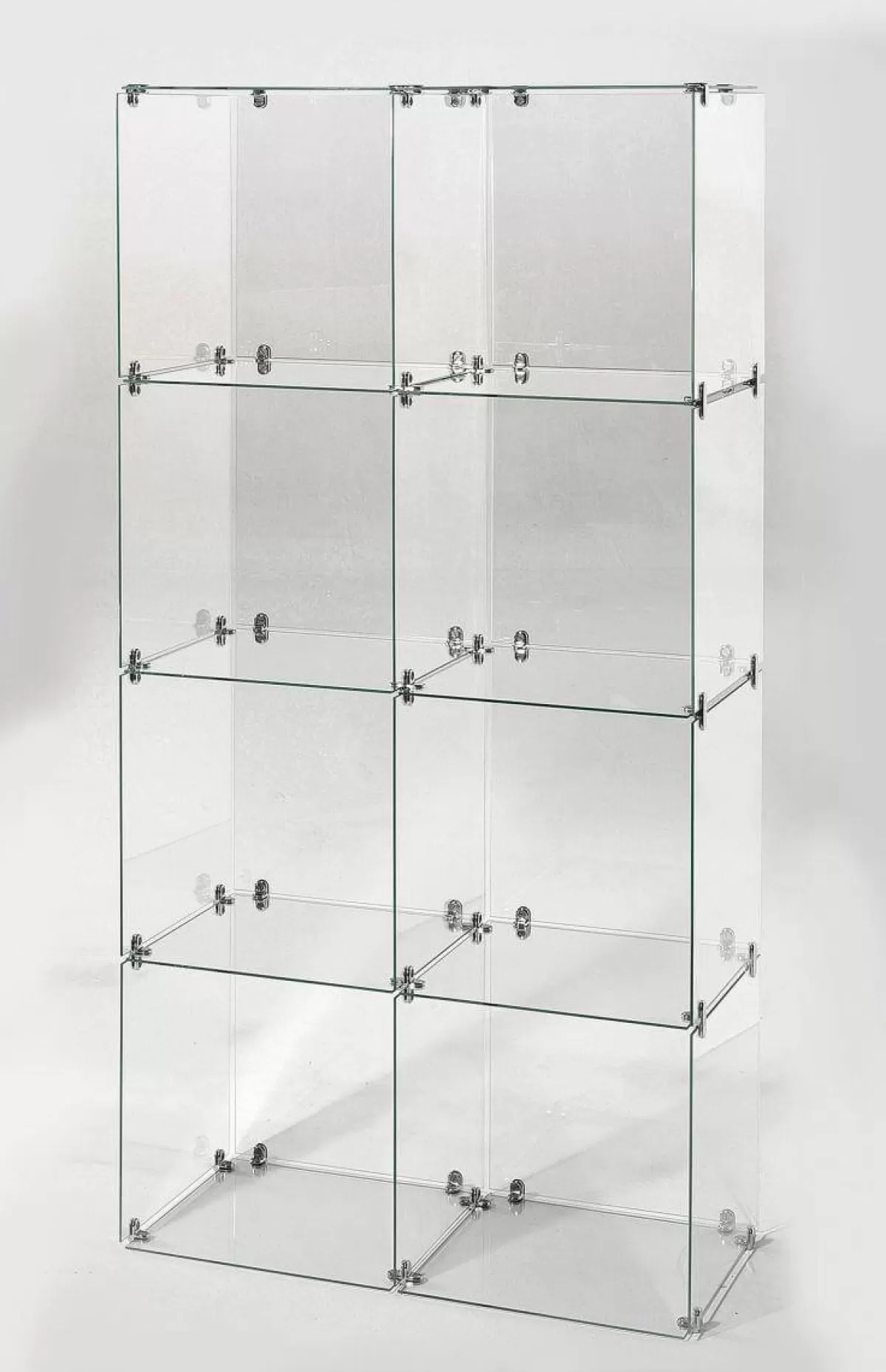 Store DecoWoerner Selbstbau-Würfel-Vitrine Aus Glas, Ohne Rückwände, 165 Cm Hoch transparent