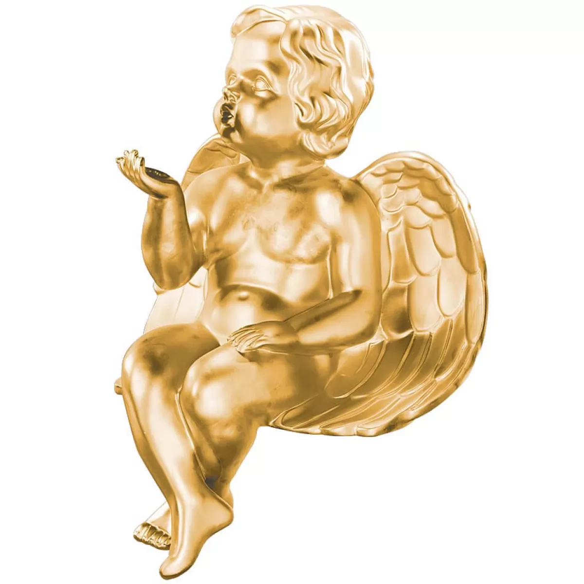 Store DecoWoerner Sitzende Barock Engelfigur, 95 Cm Hoch gold