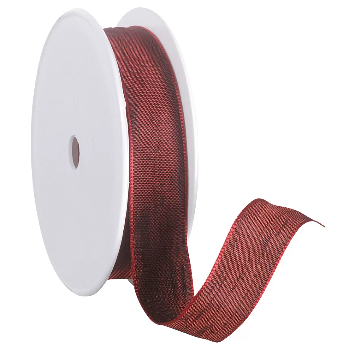 Sale DecoWoerner Stoffband Mit Drahtkante, 25 Mm, 25 M, Bordeaux rot