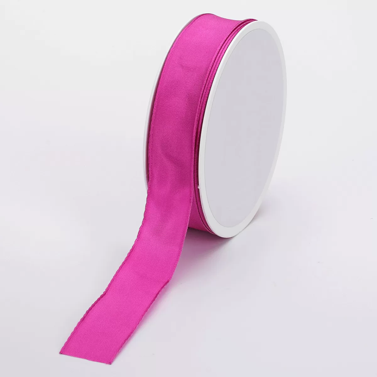 New DecoWoerner Stoffband Mit Drahtkante 25 Mm X 25 M, Violett rosa