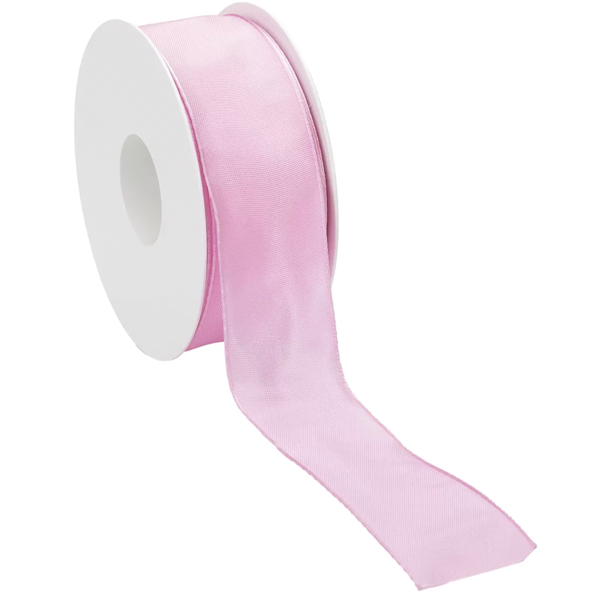 New DecoWoerner Stoffband Mit Drahtkante 40 Mm X 25 M, rosa