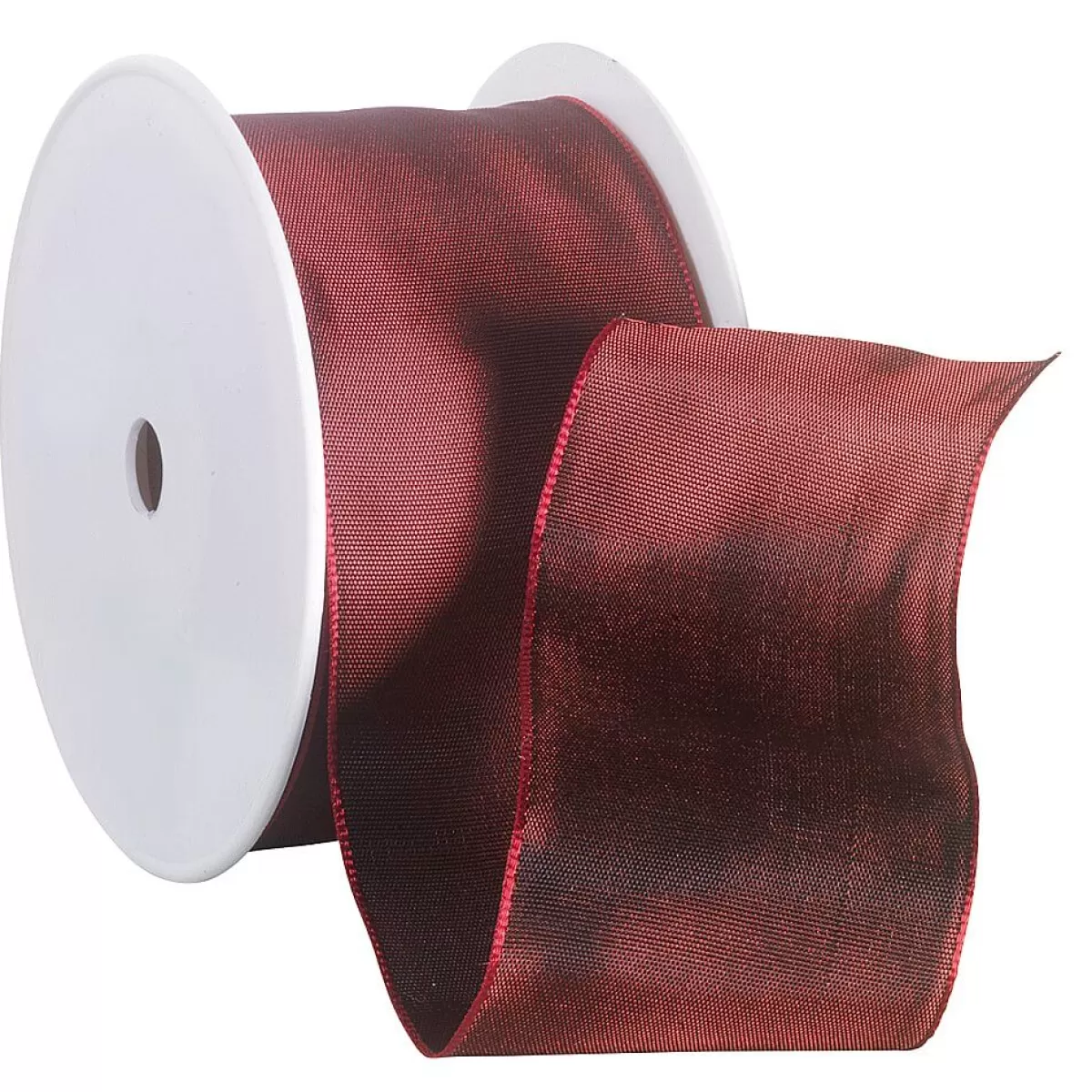 Hot DecoWoerner Stoffband Mit Drahtkante, 60 Mm, 25 M, Bordeaux rot